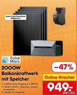 Netto Marken-Discount Solar Mars 2000W Balkonkraftwerk mit Speicher Angebot