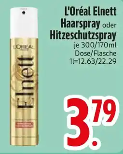 Edeka L'Oréal Elnett Haarspray oder Hitzeschutzspray Angebot