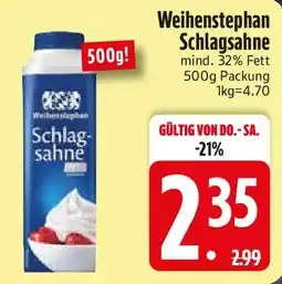 Edeka Weihenstephan Schlagsahne Angebot