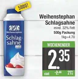 E-Center Weihenstephan Schlagsahne Angebot