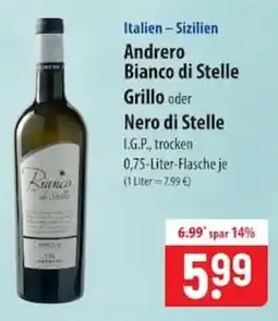 Famila Nord Ost Andrero Bianco di Stelle Grillo oder Nero di Stelle Angebot