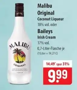 Famila Nord Ost Malibu Original Coconut Liqueur Angebot