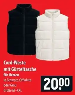 Famila Nord Ost Cord-Weste mit Gürteltasche für Herren Angebot