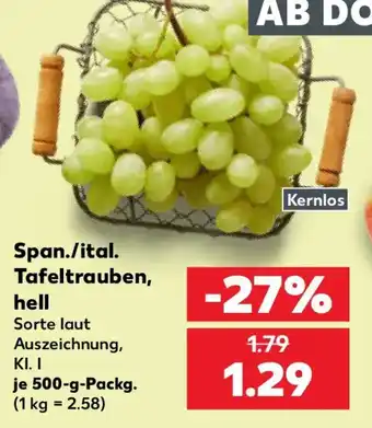 Kaufland Span./ital. Tafeltrauben, hell Angebot
