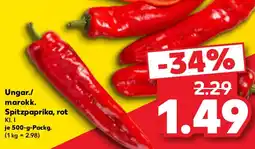 Kaufland Ungar./marokk. Spitzpaprika, rot Angebot