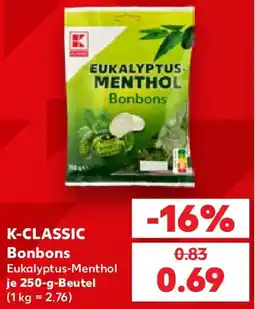Kaufland K-CLASSIC Bonbons Eukalyptus-Menthol Angebot