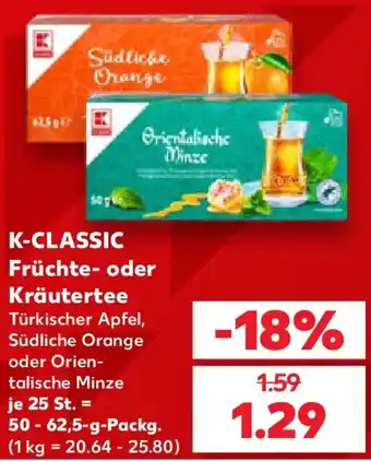 Kaufland K-CLASSIC Früchte- oder Kräutertee Angebot