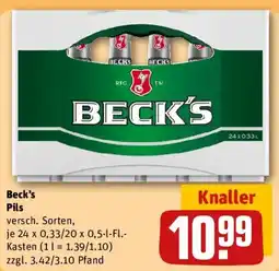 REWE Beck's Pils Angebot