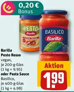 REWE Barilla Pesto Rosso oder Pasta Sauce Angebot