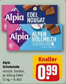 REWE Alpia Schokolade Angebot