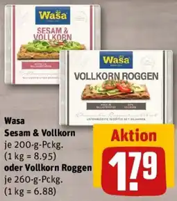 REWE Wasa Sesam & Vollkorn oder Vollkorn Roggen Angebot
