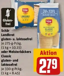 REWE Schär Landbrot gluten- und laktosefrei oder Meisterbäckers Classic gluten-u. laktosefrei Angebot