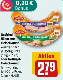 REWE Gutfried Hähnchen-Fleischwurst oder Geflügel-Fleischwurst Angebot