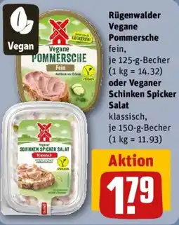 REWE Rügenwalder Vegane Pommersche oder Veganer Schinken Spicker Salat Angebot