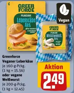 REWE Greenforce Veganer Leberkäse oder vegane Weißwurst Angebot