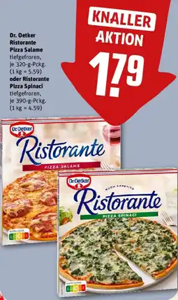 REWE Dr. Oetker Ristorante Pizza Salame oder Ristorante Pizza Spinaci Angebot