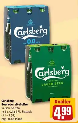 REWE Carlsberg Beer oder alkoholfrei Angebot