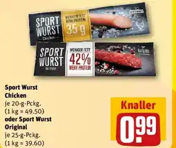 REWE Sport Wurst Chicken oder Sport Wurst Original Angebot