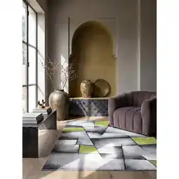 Netto Marken-Discount Teppich Kurzflor Grün 160x230 cm - BIENO Kadima Design Angebot