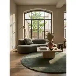 Netto Marken-Discount Teppich Hochflor Waldgrün 200x200 cm - ALDAN Kadima Design Angebot
