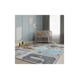 Netto Marken-Discount Kinderteppich TRAUN, mit Spielstraßen-Motiv, Grau, 100 x 150 cm Angebot