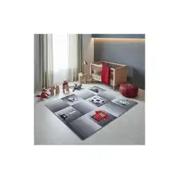 Netto Marken-Discount Kinderteppich TRAUN, mit Fußball-Motiv, Grau, 120 x 170 cm Angebot