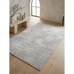 Netto Marken-Discount Kurzflorteppich ILLER, mit 3D-Design, aus Jute, Silber, 280 x 370 cm Angebot