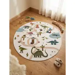 Netto Marken-Discount Spielteppich Waschbar TINO in Creme, mit Dino-Landschaft, Ø 200 cm Angebot