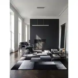 Netto Marken-Discount Kurzflorteppich ASPEN, abstrakt kariert, Schwarz, 120 x 170 cm Angebot