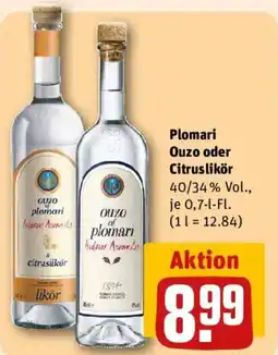 REWE Plomari Ouzo oder Citruslikör Angebot