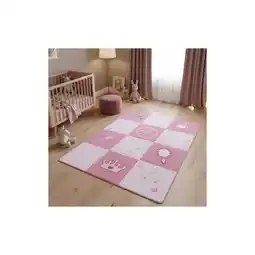 Netto Marken-Discount Spielteppich TRAUN in Rosa, mit Prinzessin-Motiv, 100 x 150 cm Angebot