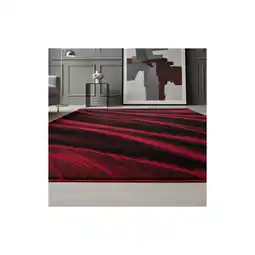 Netto Marken-Discount Kurzflorteppich ASPEN, mit abstraktem Wellenmuster, Rot, 160 x 230 cm Angebot