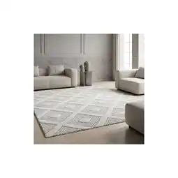 Netto Marken-Discount Teppich Hochflor EISACK in Grau, geometrisch, aus Polypropylen, 60 x 110 cm Angebot