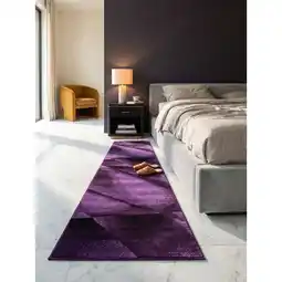 Netto Marken-Discount Kurzflorteppich ASPEN, abstrakt, Violett, 80 x 300 cm Angebot