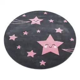 Netto Marken-Discount Kinderteppich TASNA, mit Sternen-Motiv, Rosa, Ø 120 cm Angebot