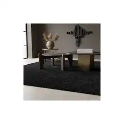 Netto Marken-Discount Teppich Hochflor SPREE in Schwarz, einfarbig, Ø 120 cm Angebot