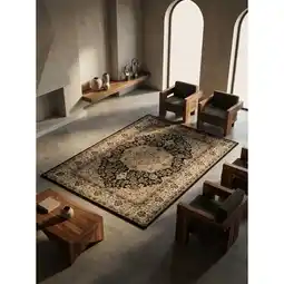 Netto Marken-Discount Kurzflorteppich GEISLER, orientalisch, aus Polypropylen, Schwarz, 300 x 400 cm Angebot