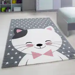 Netto Marken-Discount Kinderteppich TASNA, mit Katzen-Motiv, Rosa, 200 x 290 cm Angebot