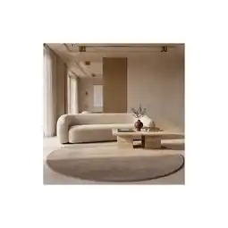Netto Marken-Discount Kurzflorteppich Waschbar LECH, einfarbig, Beige, Ø 120 cm Angebot