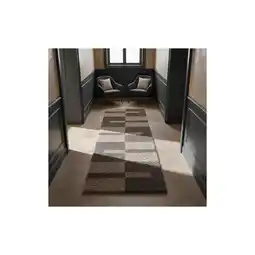 Netto Marken-Discount Hochflorteppich WERFEN, kariert, Taupe, 80 x 250 cm Angebot