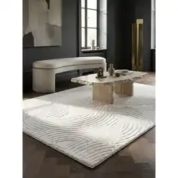 Netto Marken-Discount Kurzflorteppich ILLER, mit 3D-Design, Florhöhe 12 mm, Creme, 80 x 250 cm Angebot
