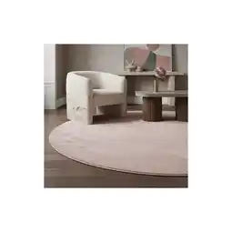 Netto Marken-Discount Kurzflorteppich Waschbar LECH, einfarbig, Rosa, Ø 160 cm Angebot