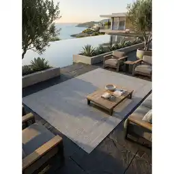 Netto Marken-Discount Teppich Outdoor ALSTER in Silber, einfarbig, 140 x 200 cm Angebot
