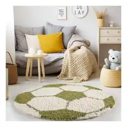 Netto Marken-Discount Kinderteppich MATREI, mit Fußball-Motiv, Grün, Ø 100 cm Angebot