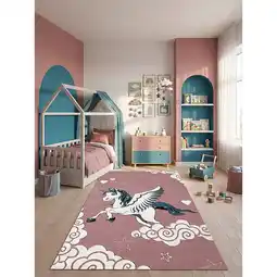 Netto Marken-Discount Kinderteppich Pflegeleicht Pink 80x150 cm - IDRO Kadima Design Angebot