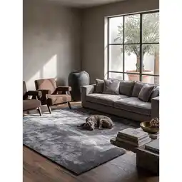 Netto Marken-Discount Teppich Hochflor Anthrazit 240x240 cm - ALDAN Kadima Design Angebot