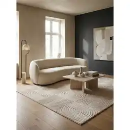 Netto Marken-Discount Kurzflorteppich ILLER, mit 3D-Design, aus Jute, Beige, 80 x 250 cm Angebot