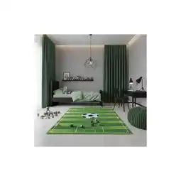 Netto Marken-Discount Kinderteppich TRAUN, mit Fußballfeld-Motiv, Grün, 160 x 230 cm Angebot
