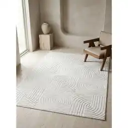 Netto Marken-Discount Kurzflorteppich ILLER, mit 3D-Design, aus Jute, Creme, 280 x 370 cm Angebot
