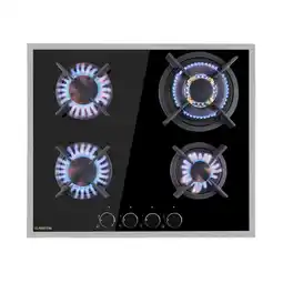 Netto Marken-Discount Goldflame Domino 4 Prime Gaskochfeld 4-flammig Messing-Brenner Glaskeramik Schwarz Angebot